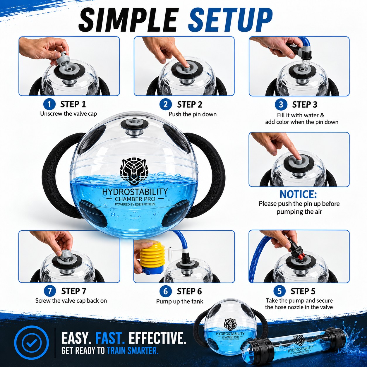 HydroStability Chamber Pro Ball setup